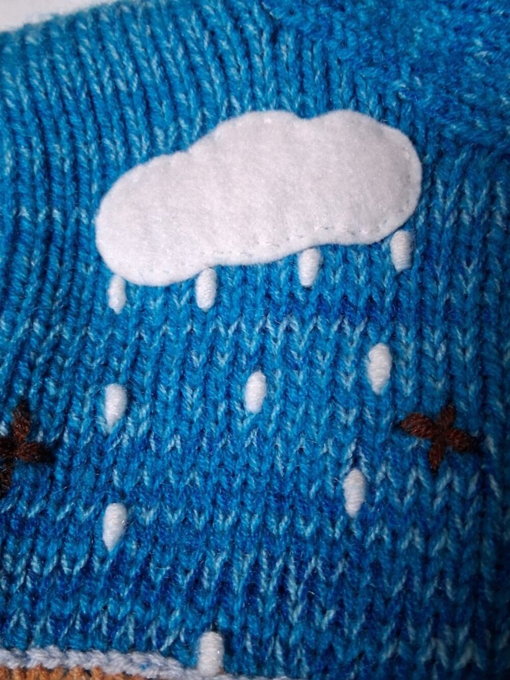 Hand Knit Peruvian Cardigan Sweater Kids Blue Mountain Sheep Sun Snail Zip - Picture 14 of 16